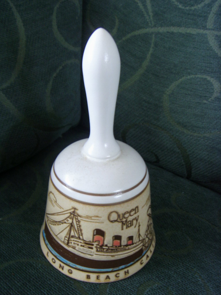 SOUVENIR BELL FROM THE QUEEN MARY WHEN FIRST MOORED AT LONG BEACH
